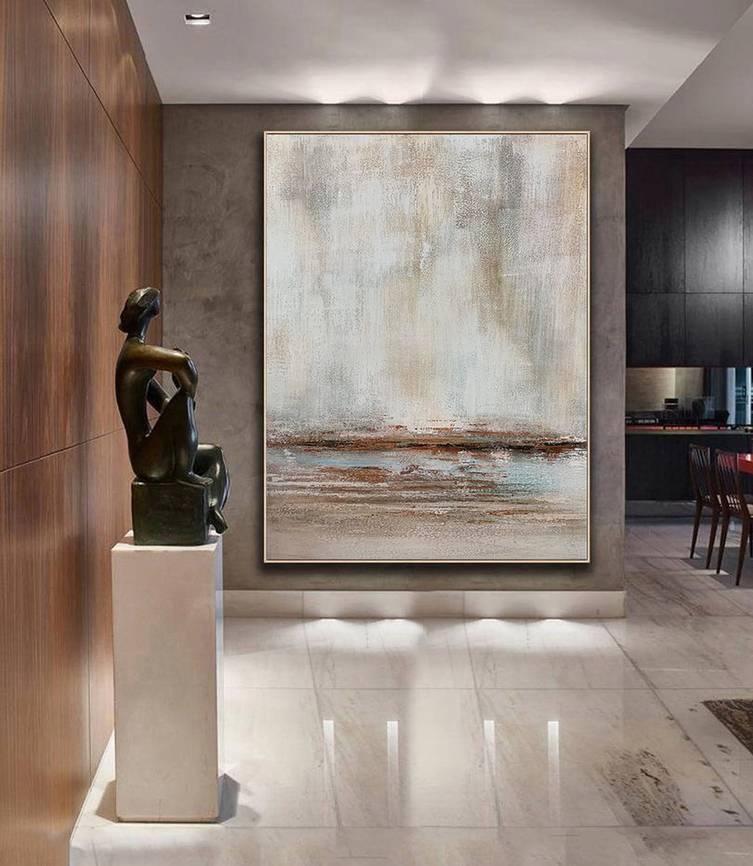 Room Painting Living Brown Abstract Canvas Wall Art 69KI3 wall art